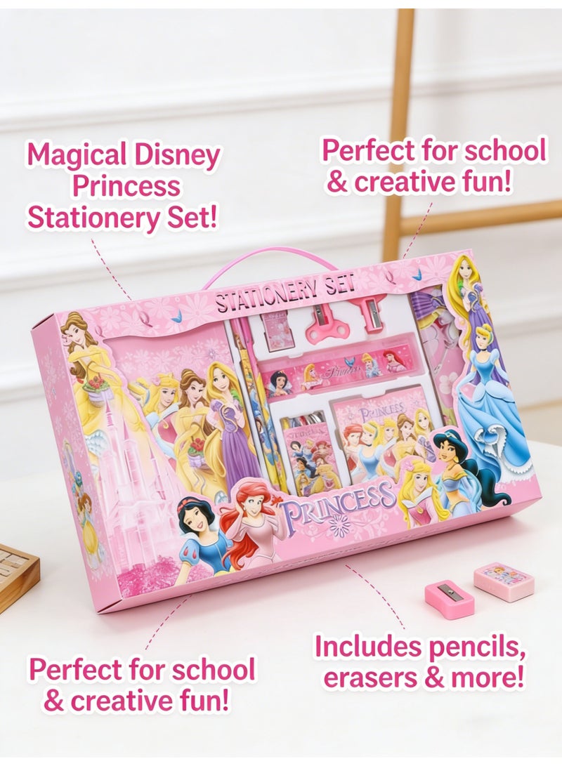 Disney 16-piece student stationery set, school supplies gift box set, suitable for primary school students, including pencils, erasers, pencil sharpeners-pencil cases-colored crayons-notebooks, etc. Birthday gift for back-to-school season - Image 4